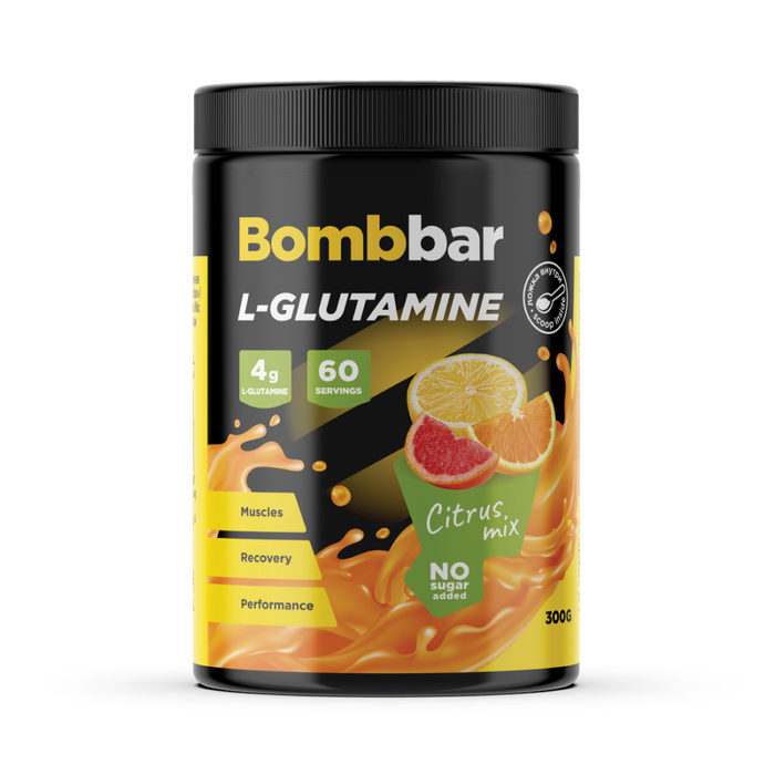 L-глютамин &quot;Цитрус&quot;, L-Glutamine Citrus mix, Bombbar, 300 г