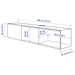 Тумба под ТВ с дверцами - IKEA BESTÅ/BESTA/БЕСТО ИКЕА, 42х38х180 см, черный