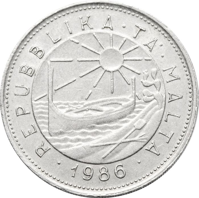 25 центов 1986 Мальта XF