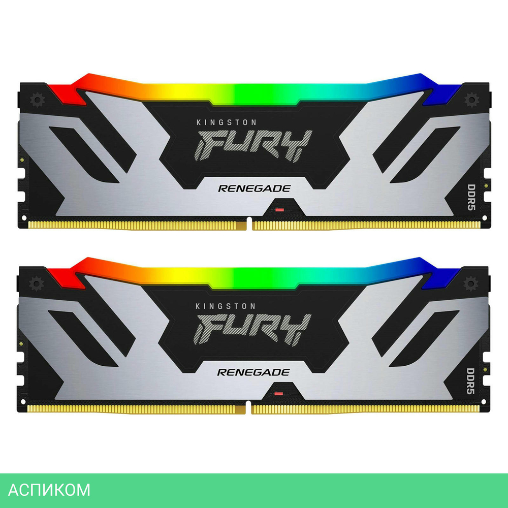 Оперативная память Kingston Fury Renegade Silver/Black 64GB DDR5 RGB XMP (KF564C32RSAK2-64)