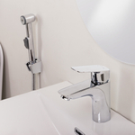 Смеситель для раковины BelBagno DUE-LVM/HGN-CRM-W0 с гигиеническим душем, без донного клапана