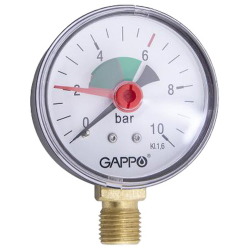 Манометр Gappo радиальный с указателем предела 1/4" x 10 бар