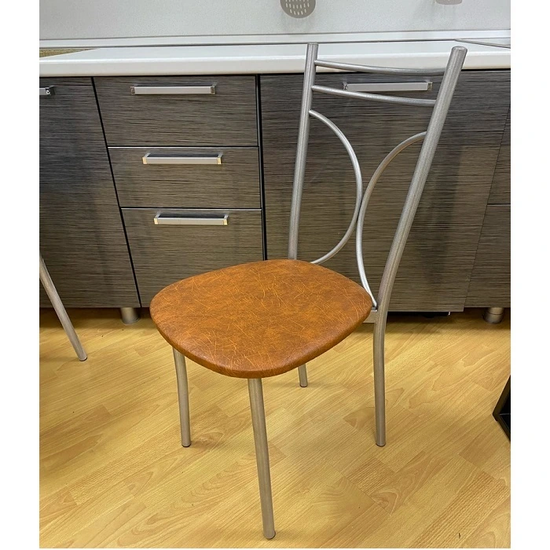 Стул БИСТРО-2 серый кожзам коричневый