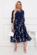 Платье Хелен (темно-синий/цветы) Р11-1075/16 Nikol (Акция)