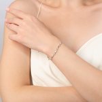 Браслет из белого золота с фианитами