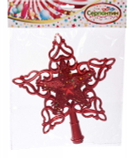 Звезда на ёлку «Кружево» 20*22 см, Красный