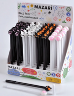 Ручка шарик. 0.7мм. "Коты-лапки" синяя, смен.стержень 125мм, цветн.корп, 2 диз. в ассорт. (Mazari)