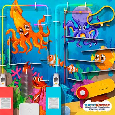 Интерактивная игровая стена «Океан Друзей», 2×0,5×1,8 м