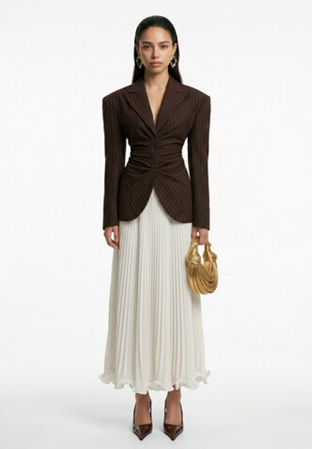 Жакет в полоску приталенный