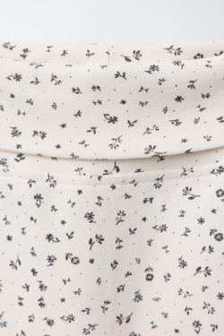 ZARA КОМПЛЕКТ ИЗ БОДИ И БРЮКОВ С ЦВЕТОЧНЫМ ПРИНТОМ, ЭКРЮ