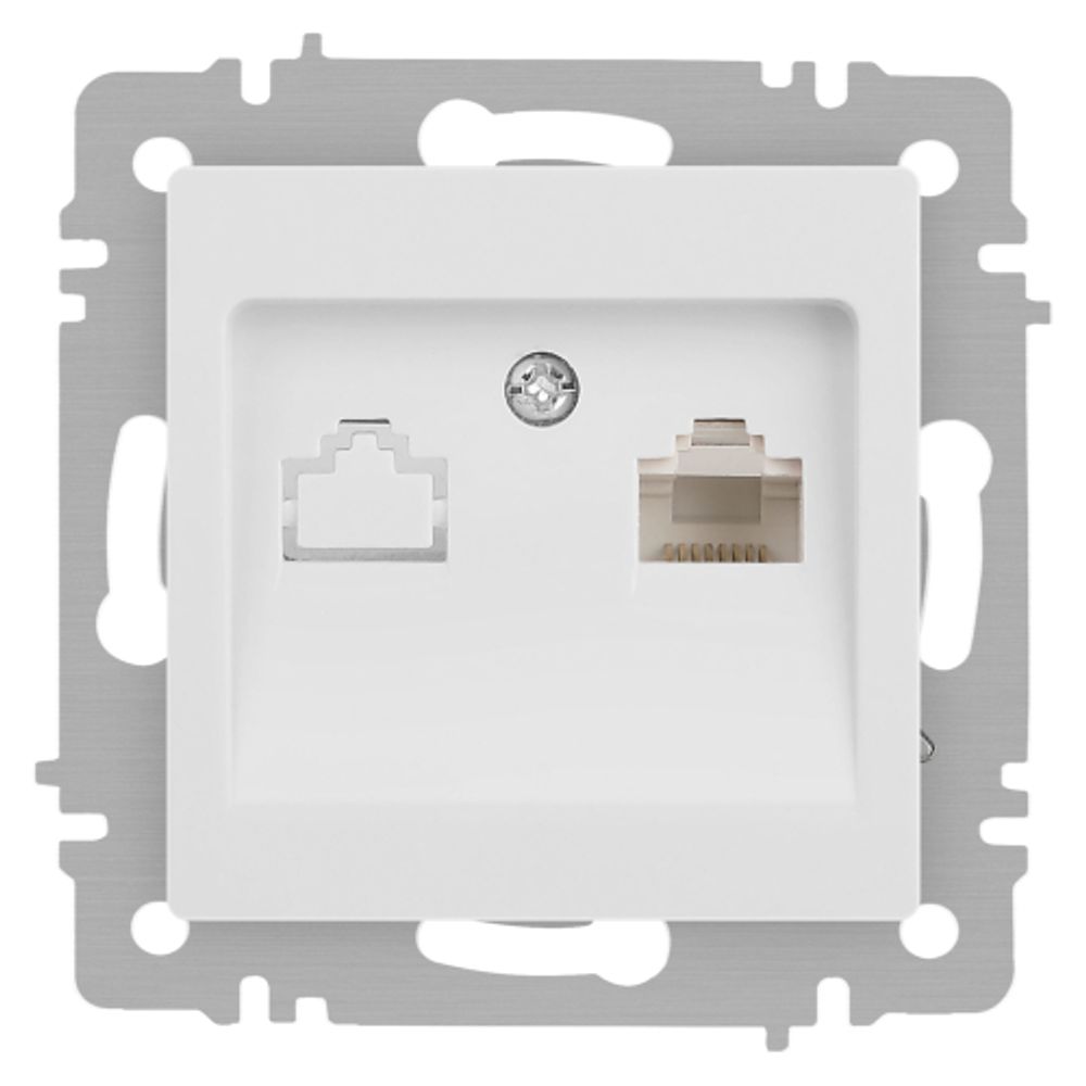 Розетка Intro Accent 6-303-01М информационная RJ45 IP20 СУ белый матовый