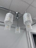 Люстра потолочная GERDA E14*5*60W хром, белый