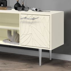 Тумба под ТВ Арт Колор leaves 155см Стайл Сильвер Кремовый белый