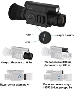 Цифровой прицел ночного видения PARD NV-008PLRF