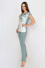 К/ж "ОЛИВКИ" футболка+брюки модель КЖ 0182 кулирка+микрофибра