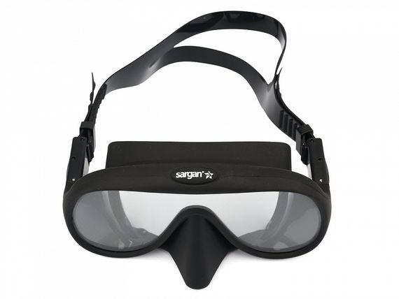 Набор маска+трубка в сумке Sargan Мастер-М черный/красный