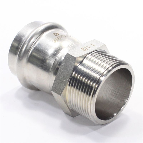 Переходник 42-1 1/4", WAAG Heavy Inox, пресс-резьба, нар., сталь нержавеющая