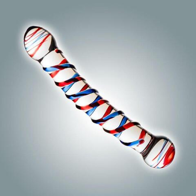 Прозрачный фаллоимитатор со спиралевидным рисунком - 20 см. (Цвет: прозрачный)