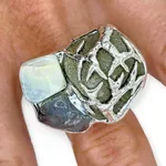 Кольцо Reglow Lab roots Rt-R-6 аквамарин галька