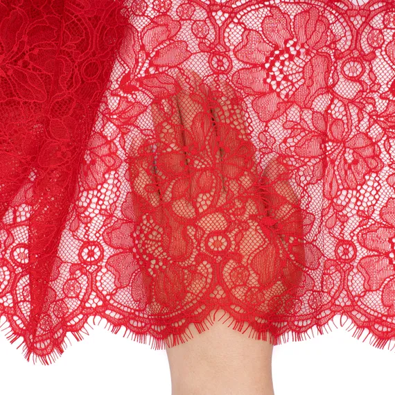 Кружево реснички красные (21х140 см)