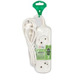 Удлинитель электрический ЭРА UDL-10-315 Greenline 3 розетки без заземления 1,5м ПВС 2x0.75мм2 | Бытовые удлинители