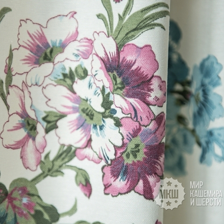 Хлопковые шторы ЛАРГОС (арт. BL01-254-01)  - (170х270)х2 см.  - голубые