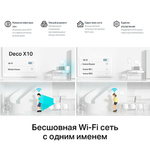 TP-Link Deco X10 (3-pack) Домашняя Mesh Wi-Fi 6 система AX1500