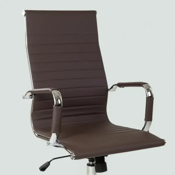 Кресло Barneo K-110 коричневая кожа, газлифт 3кл