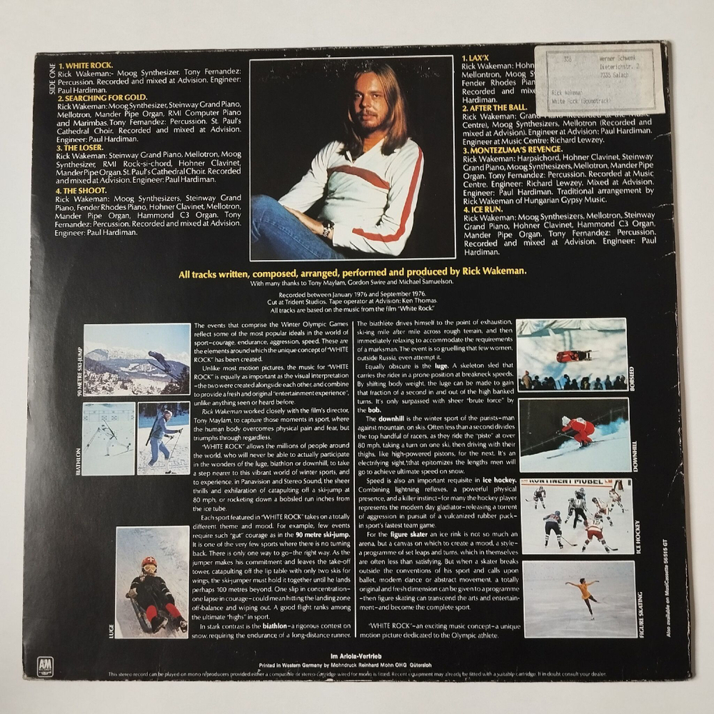 Винтажная виниловая пластинка LP Rick Wakeman White Rock (Germany 1976)