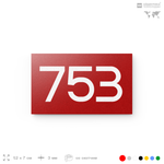 Номер на дверь 753, табличка на дверь для офиса, квартиры, кабинета, аудитории, склада, красная 120х70 мм, Айдентика Технолоджи