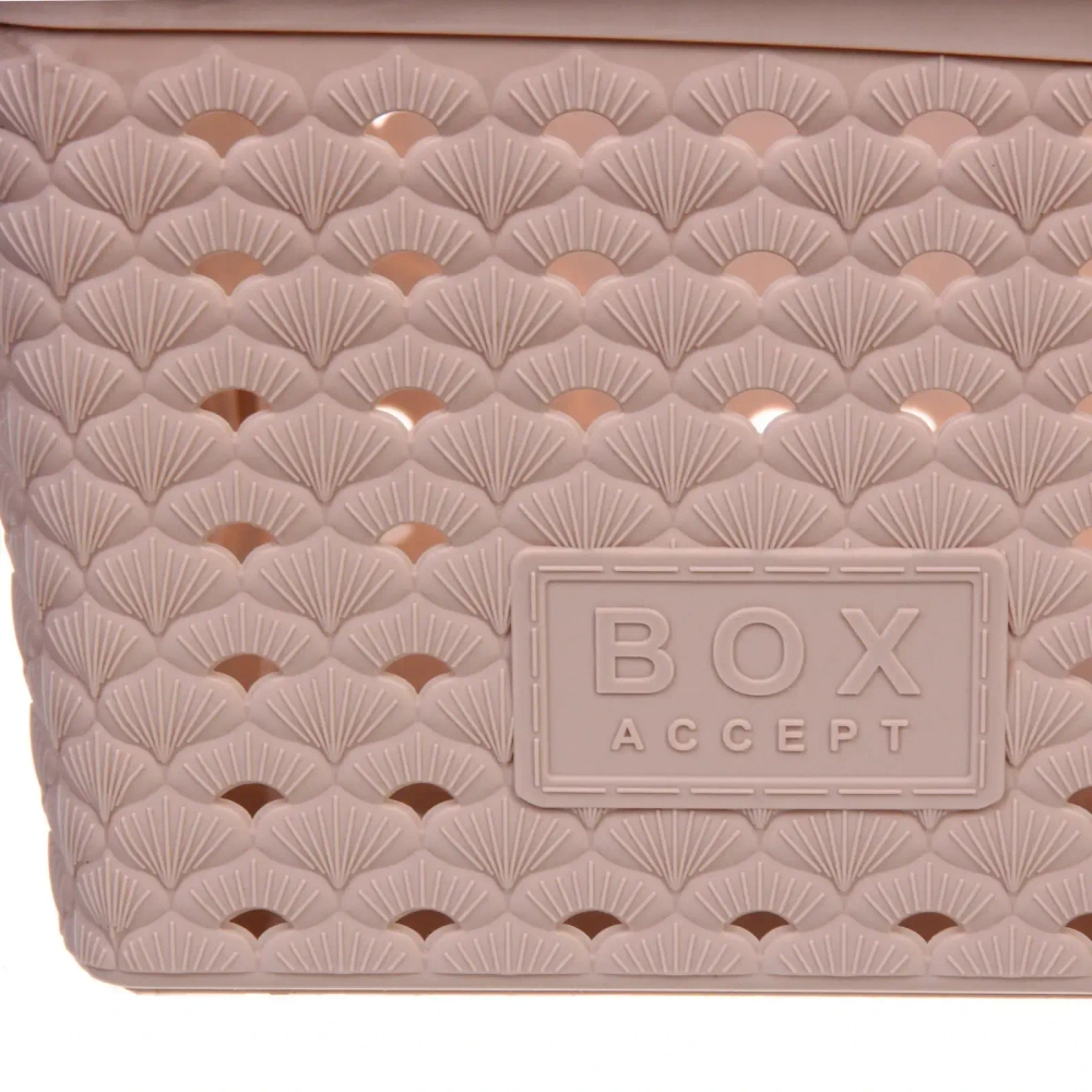 Корзина для хранения «АТЛАНТА», цвет пудрово-бежевый, 36*24*14,8см (лейбл Селфи)