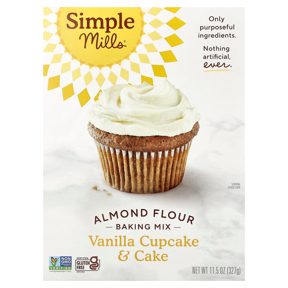 Simple Mills, Смесь для выпечки из миндальной муки, ванильный кекс и торт, 327 г (11,5 унции)