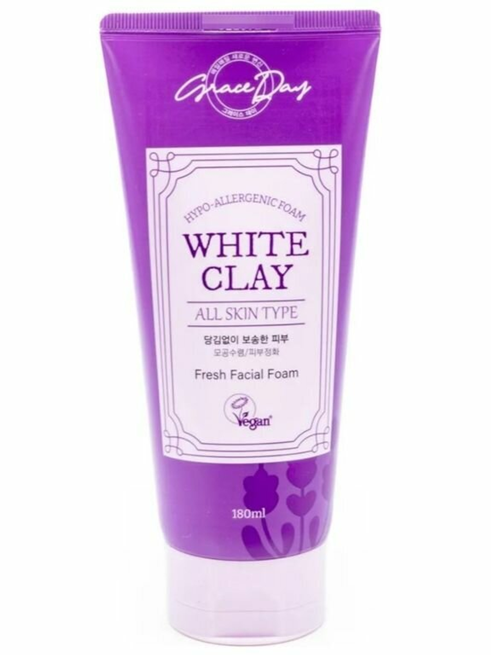Grace Day White Clay Fresh Facial Foam Пенка для умывания с белой глиной и натуральными минералами,  180 мл