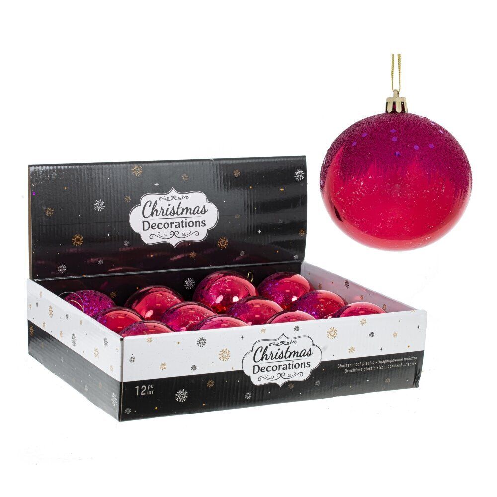 GAEM Набор из 12шт Украшение новогоднее "Шар", D 8 см, L35 W27 H8,5 см