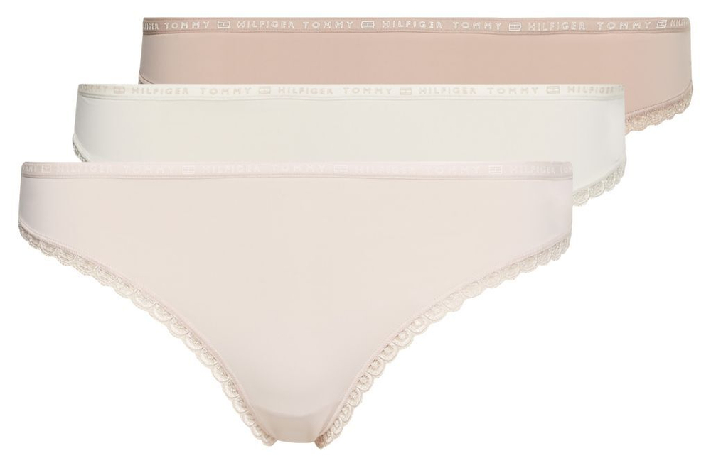 Majtki Tommy Hilfiger Thong 3P - Бежевый