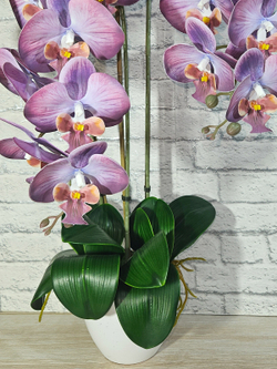 Орхидеи искусственные в горшке Аметист 3 ветки, 65см