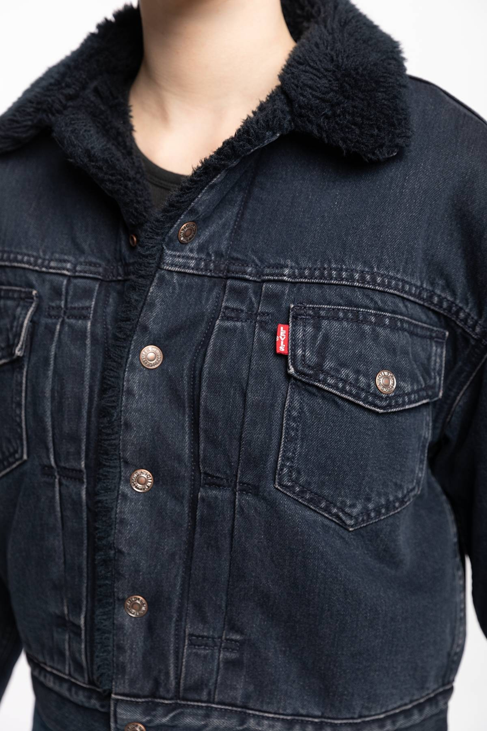 Куртка джинсовая утепленная женская LEVI'S NEW HERITAGE SHERPA DEEP DARK TRUCKER