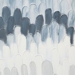 Панно декоративное с ручной росписью By Feel, 140х70 см, серо-голубое