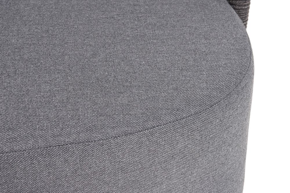 "Верона" кресло плетеное из роупа, каркас алюминий темно-серый (RAL7024) муар, роуп темно-серый круглый, ткань темно-серая 027 высота посадки 43,5 см