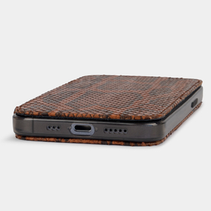 Чехол Benoit для iPhone 12 Pro Max из натуральной кожи питона, цвета Коньяк