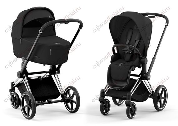 Детская коляска Cybex Priam IV 2 в 1 Sepia Black шасси Chrome Black