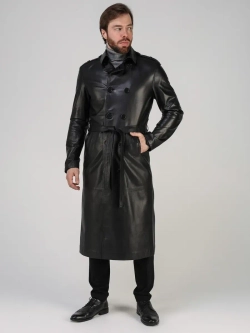 Плащ кожаный из натуральной кожи тренч