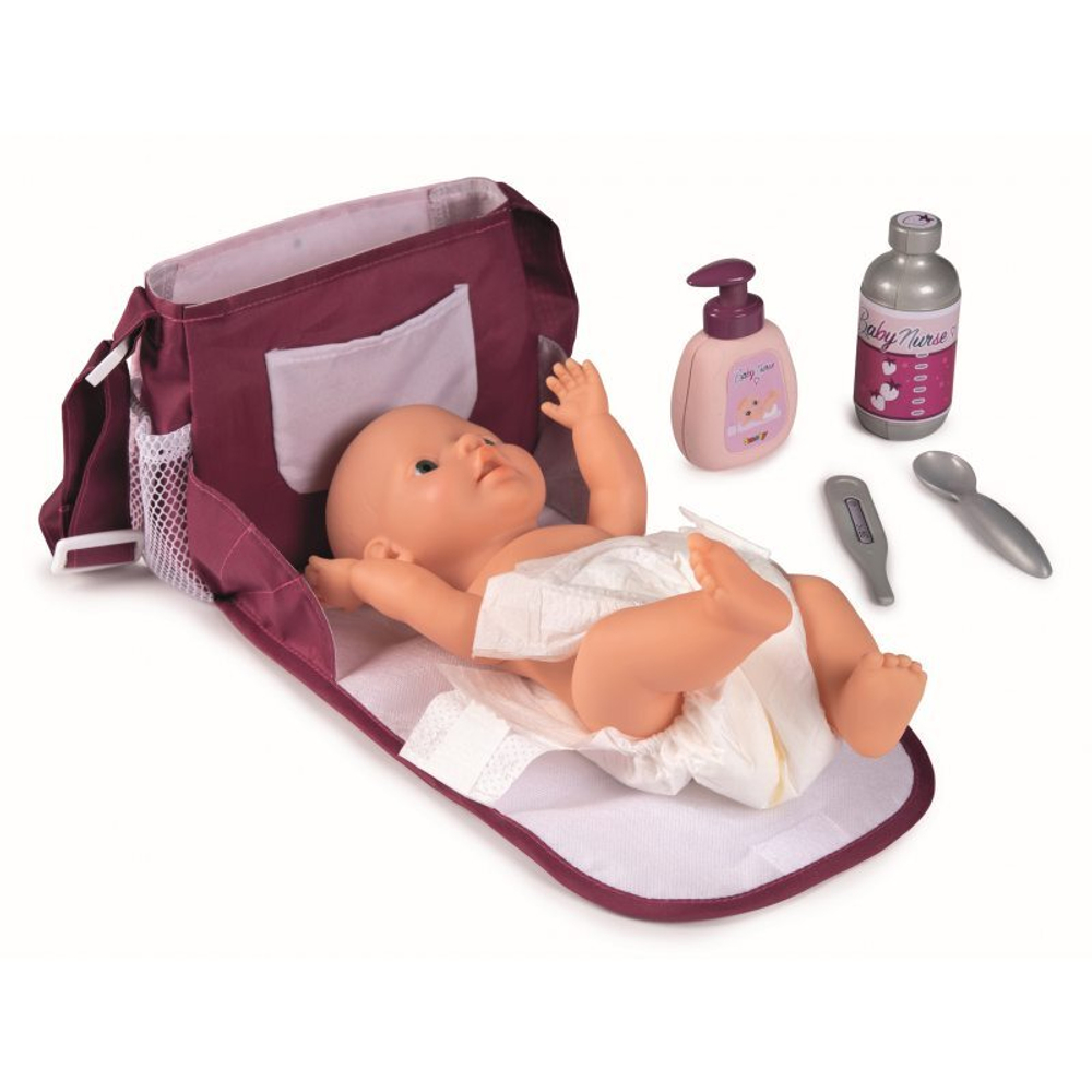 набор Smoby Baby Nurse - сумка для пеленания + аксессуары для кукол 220363