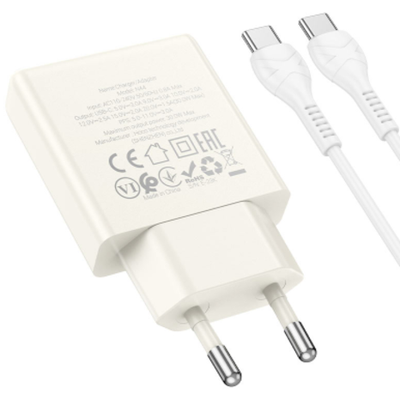 Сетевое зарядное устройство Hoco (N44) Biscuit Type-C PD 30W (бежевый)