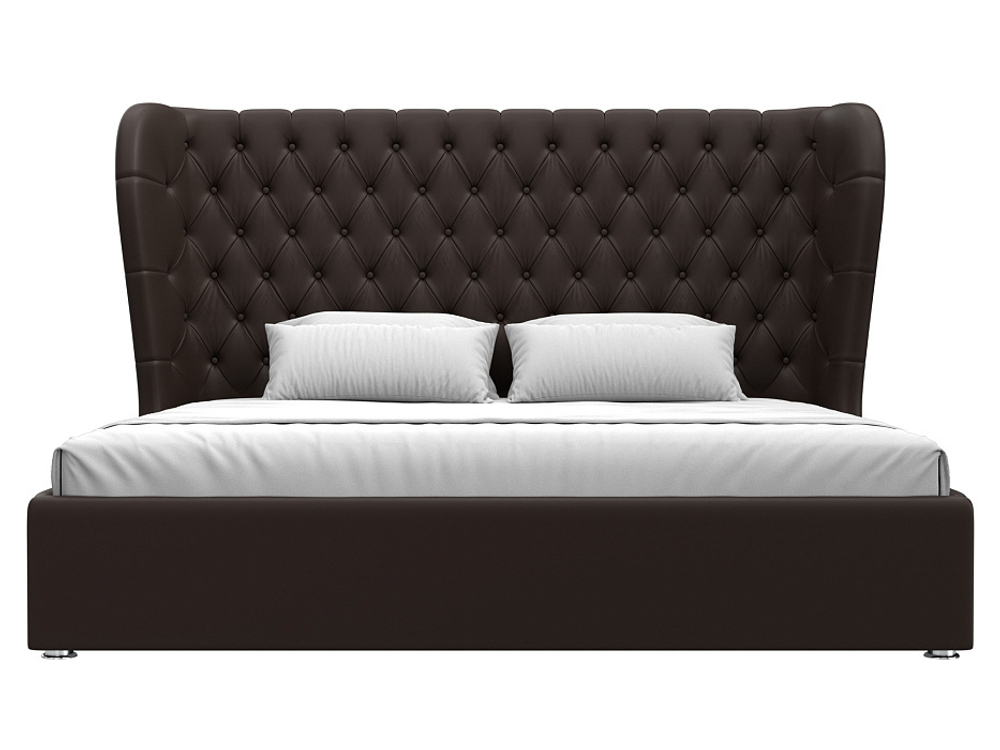 Кровать интерьерная Далия 200, Коричневый, Экокожа, 108365