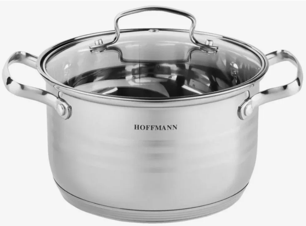 Hoffmann HM-5104 Кастрюля нерж.сталь 5-ти слой капс.дно с крышкой 3,1л 18см