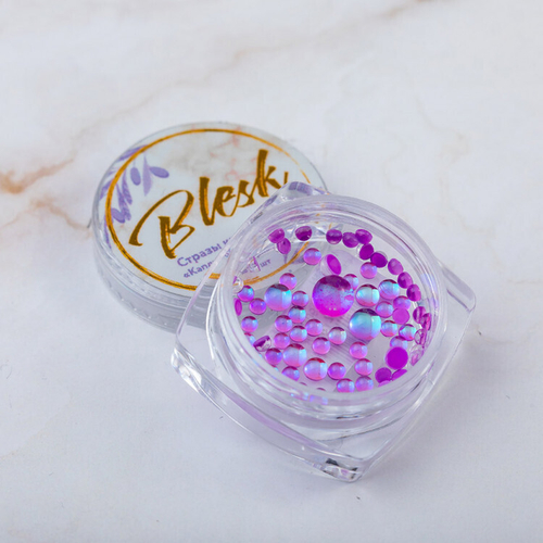 Blesk, Стразы круглые "Капли росы" №06, разноразмерные ~70 шт