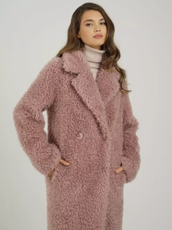 Шуба чебурашка искусственная тедди, розовая, SilverFox