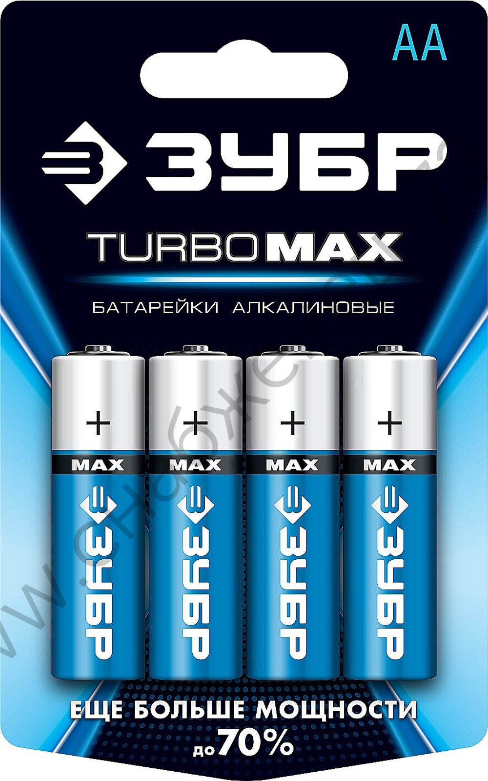 ЗУБР АА 4 шт Щелочная батарейка Turbo-MAX (59206-4C)