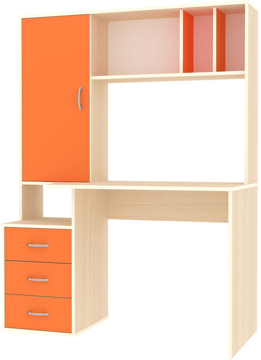 Стол компьютерный КарИВи Сокол  Дуб Молочный Оранжевый